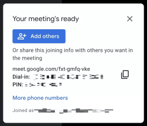 إنشاء اجتماع باستخدام جوجل ميت