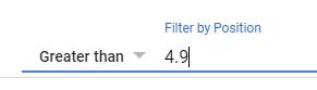 اختر Greater than واكتب 4.9