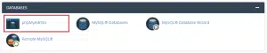 ابحث عن phpMyAdmin في مجموعة databases