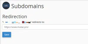 إعادة توجيه الـSubdomain إلى رابط آخر