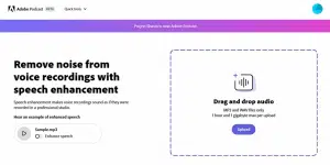 أداة Adobe Podcast's Enhance Speech لتحسين جودة الصوت