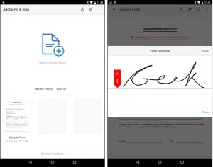 استخدام تطبيق Adobe Fill & Sign لتوقيع ملفات الـPDF في موبايل أندرويد